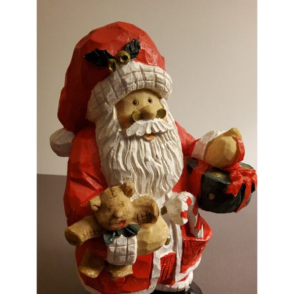 Hand Carved Santa Claus Figurine 10 in Tall - Picture 2 of 3